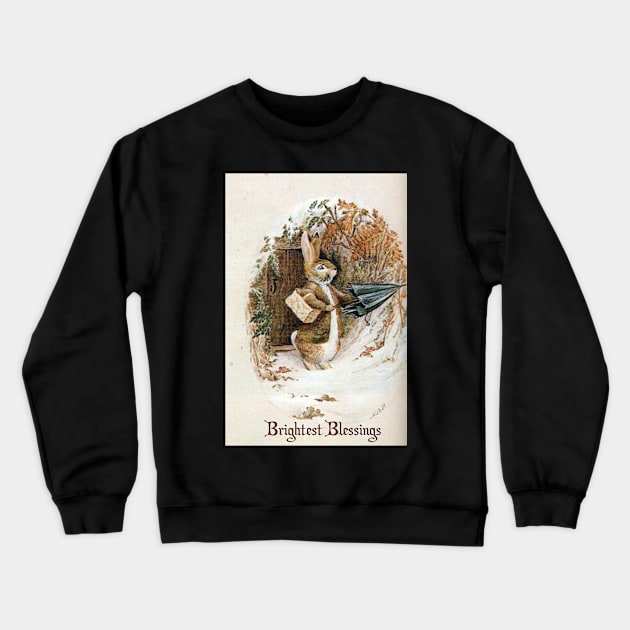 Christmas Rabbit - Beatrix Potter Crewneck Sweatshirt by forgottenbeauty